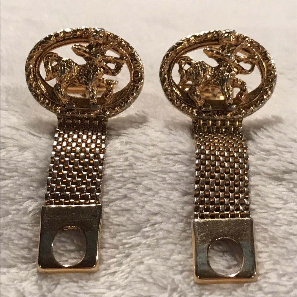 Vintage Sagittarius Men's Gold-toned Zodiac Sign Cufflinks
